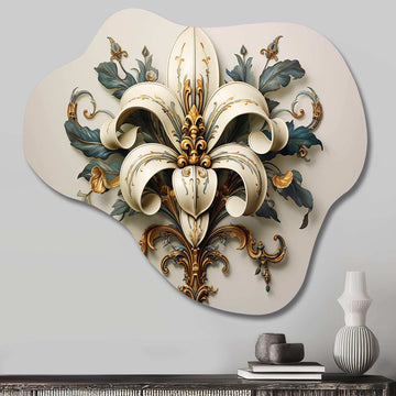 Fleur-De-Lis A Stylized Lilly Flower II - Asymmetric Metal Wall Art